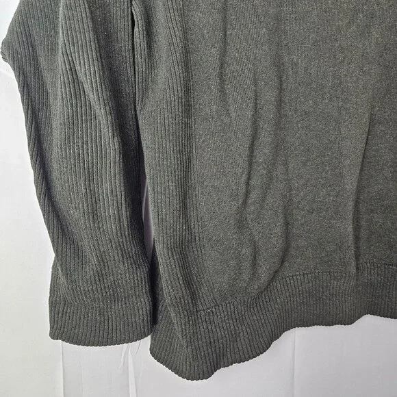 Levi's Sweater Mens Large Green Ribbed Shoulders Cotton Pullover Top - Picture 7 of 9